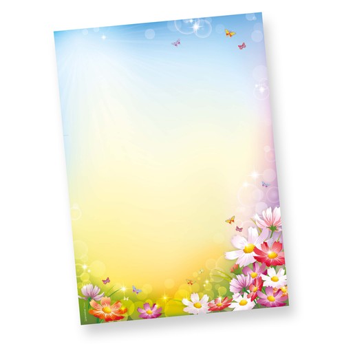 Neu briefpapier set - neu, blumen