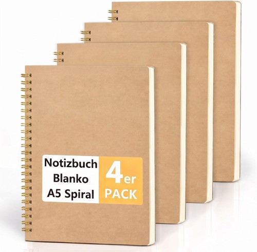 Notizbuch blanko 4er pack - 4er,