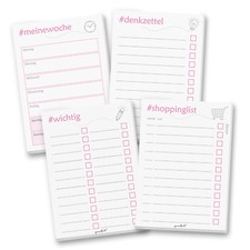 4er Set Notizblock I Pink I
