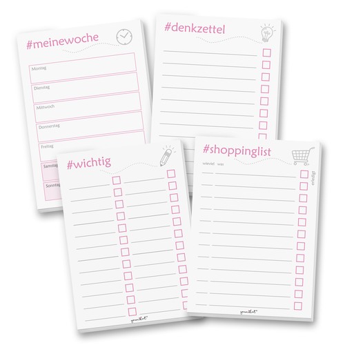4er set notizblock pink - 4er, i