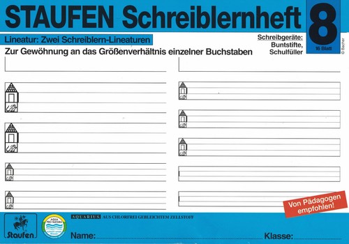 Staufen schreiblernheft din - schreiblernheft, 8