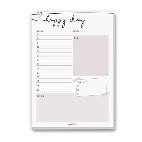 Schreibblock happy day din - happy,