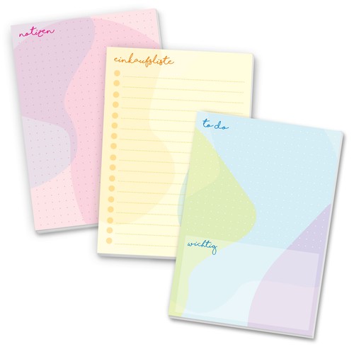 Notizblock pastell bunt - a6, 3x