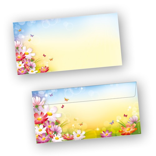Neu briefpapier set - set, blumen